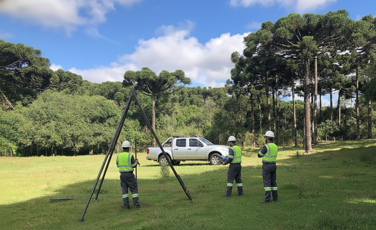 Execução de sondagem SPT